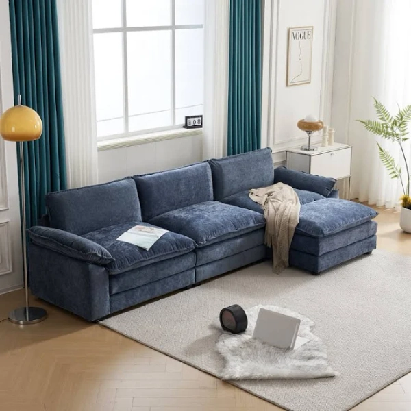 Wade Logan Avrilynn Upholstered Cloud Sofa&Couch with Ottoman