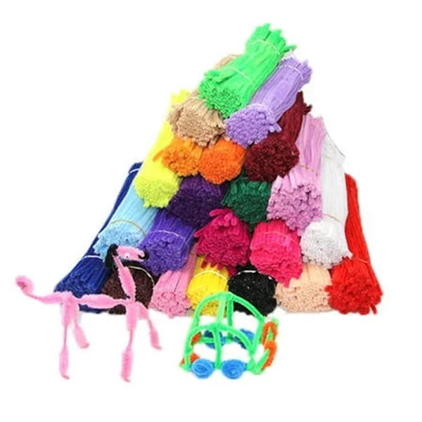Hwkond Pipe Cleaners Craft DIY Simulation Bouquet Material 30 Colors Craft Pipe Cleaners Bulk