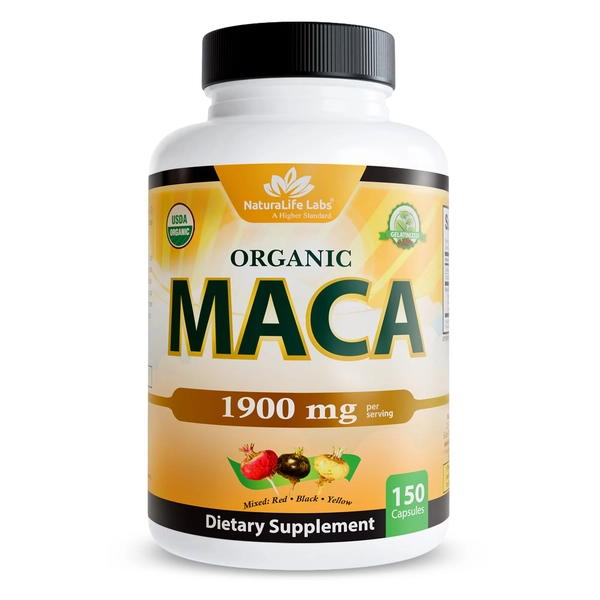 Organic Maca Root Black, Red, Yellow 1900 mg per serving - 150 Vegan Capsules Peruvian Maca Root Gelatinized - Walmart.com