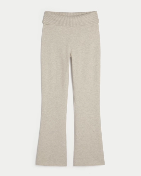 Gilly Hicks Cozy Sweater-Knit Foldover Waist Boot Pants