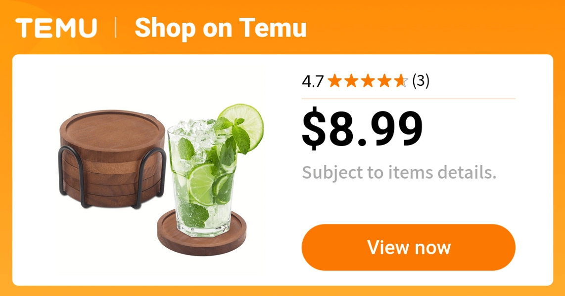 5 natural wooden drink coaster set coaster holder modern - Temu