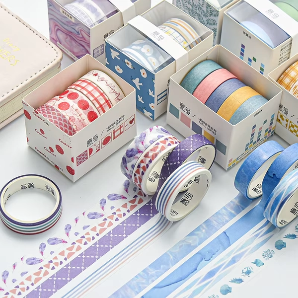 5Pcs/Set Washi Tapes Basic Masking Tape Scrapbooking Adhesive DIY Decorative Stationery School Supplies - AliExpress 21