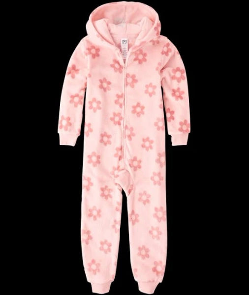The Children's Place Girls Floral Cozy Fleece Pajamas