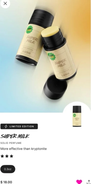 Lush super milk solid perfume 