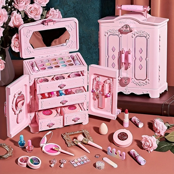 Children'S Makeup Set for Pretend Play, Washable Cosmetics, Princess Wardrobe, Birthday Gift for Girls.