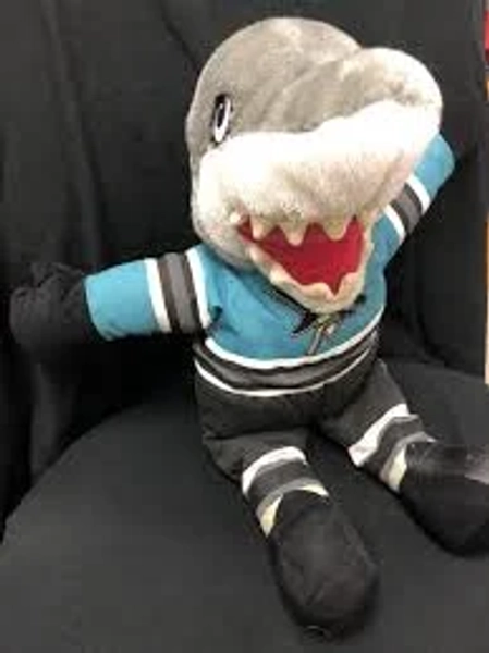 San Jose Sharks Plush Sharkie - SJ Sharkie San Jose Sharks 1998 mascot stuffed plush bean bag 9 inches