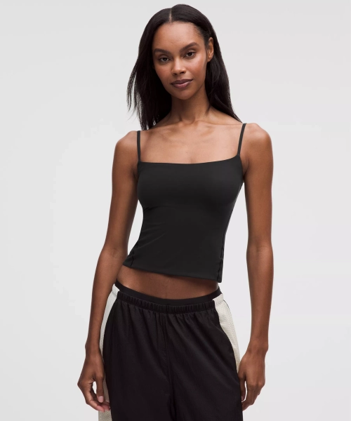 Wundermost Ultra-Soft Nulu Spaghetti-Strap Adjustable Cami - Black - M