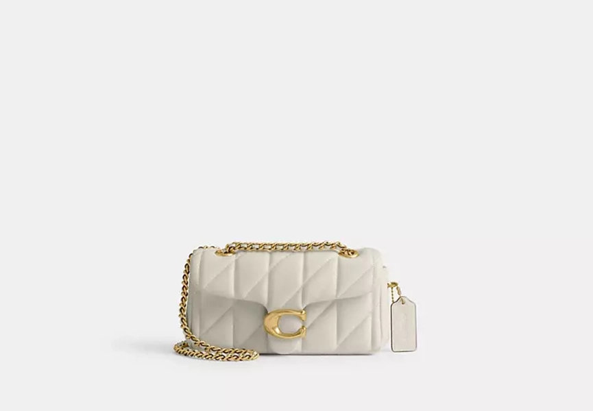 Brass/Chalk Tabby Shoulder Bag 20 With Pillow Quilting
