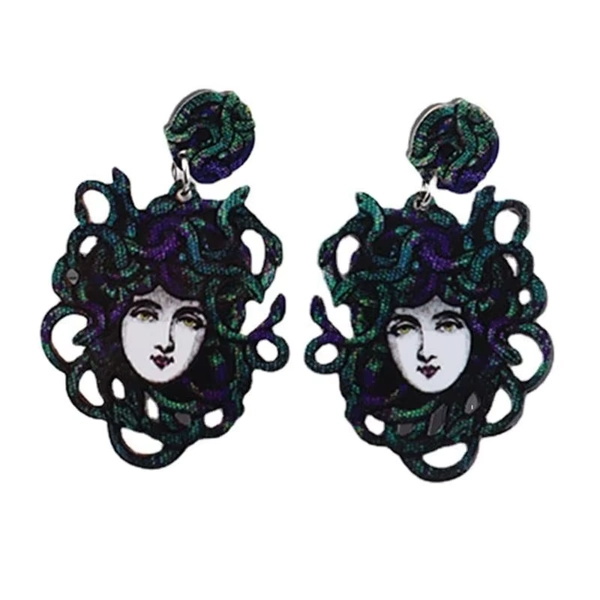 Punk Snake Earrings Devil Medusa Dangle Earrings Snake Head Dangle Earring - AliExpress 