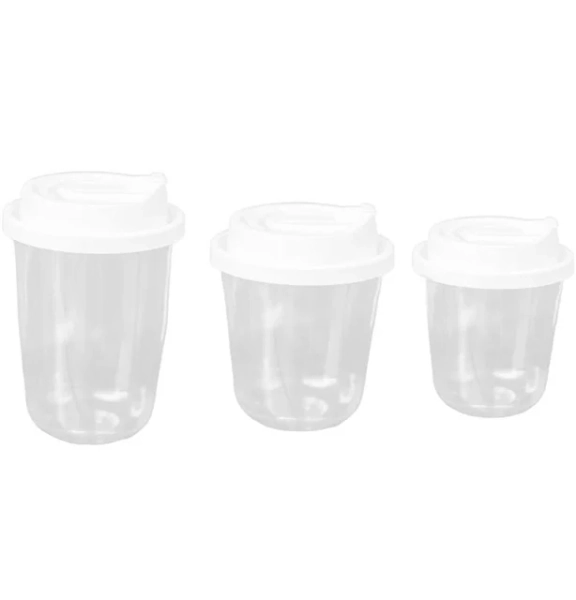 50pcs Transparent Coffee Cups With Lids U-shaped Disposable Cups For Hot Drink Milk Tea Takeaway