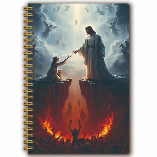 1pc Jesus * Study Notebook with * Theme Cover - Spiral Bound Religious Journal, Soft Binding Durable Paper, Compact 5.5&*;x8.3&*; for Prayer Diary, Gospel Writing, Gift for Clergy/Students (University Standard