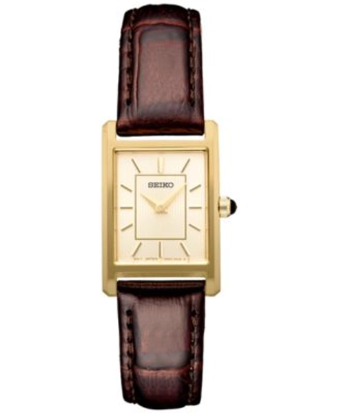 Women's Essentials Brown Leather Strap Watch 19mm