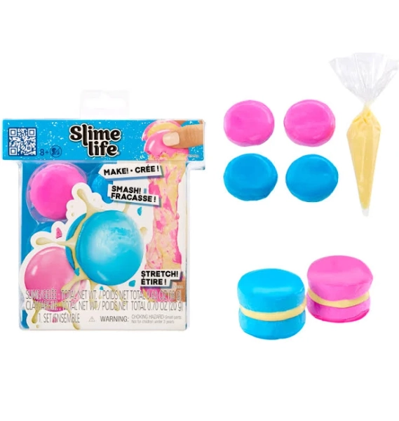 Slime Life Macaron DIY Slime Kit, Make, Smash, and Stretch Your Food, Ages 8+