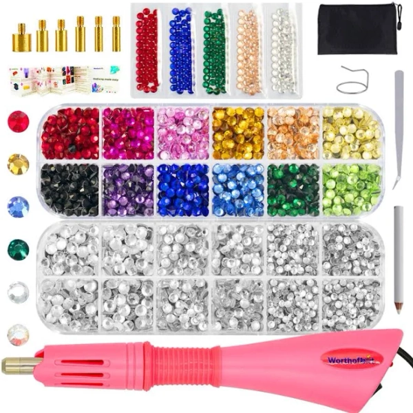 worthofbest Hotfix Rhinestone Applicator Tool Bedazzler Kit
