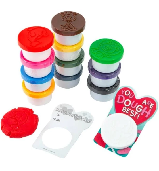 Fun Express Animal Dough Pack Valentine Exchanges Card for 36