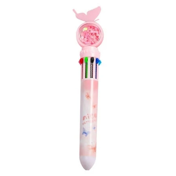 Fridja 0.5mm 10-Color Ballpoint Pen, Retractable Ballpoint Pens For Office School Students Kids Gift 10ml