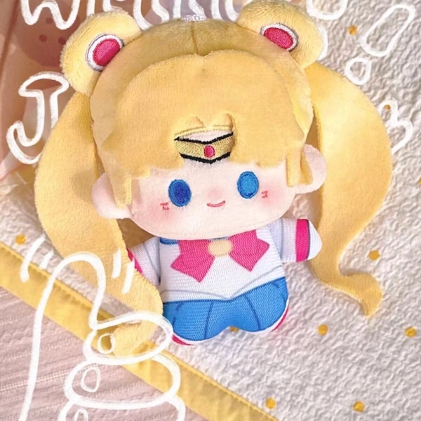 10cm  Anime Sailor Moon Plush Doll Usagi Tsukino Hanging Toy Keychain Pendant
