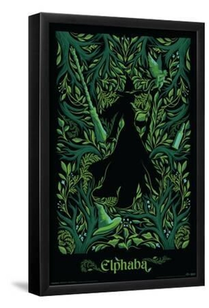 Wicked: For Good (2025) - Elphaba Thropp Negative Space - Black Framed Art Print Wall Art, 13x19