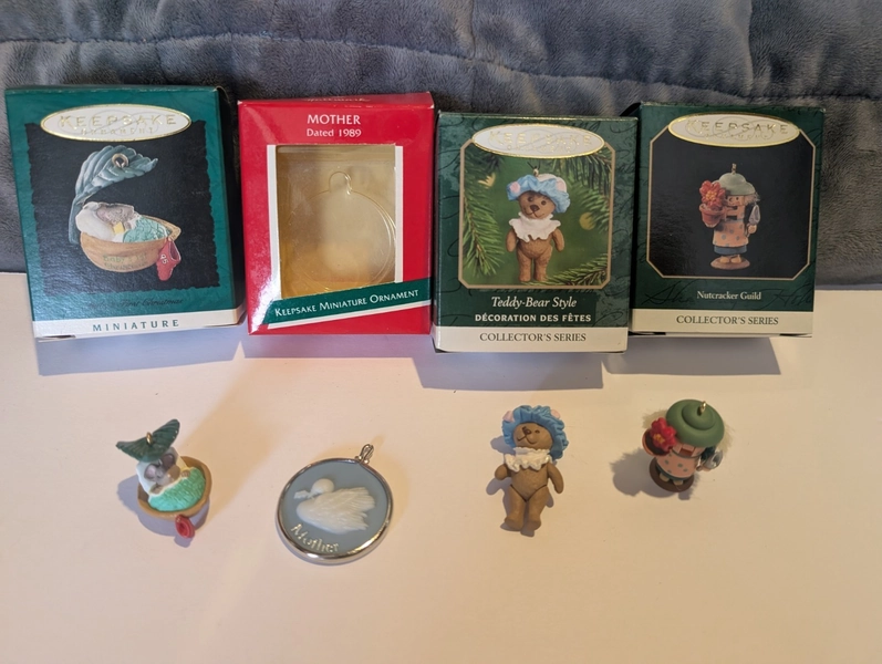Vintage Hallmark Keepsake Minis - Mother &amp; Baby Lot - 1980s/90s - Lot Of 4