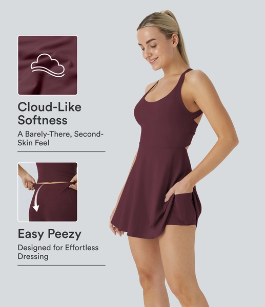 SoftlyZero™ Airy Backless Twisted Cool Touch Dance Active Dress-Easy Peezy Edition