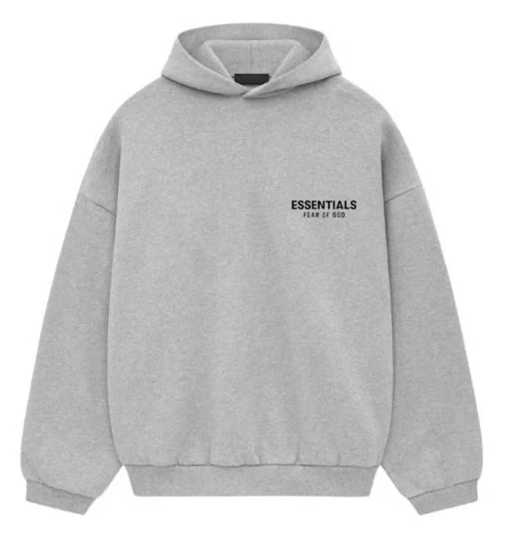 Fear Of God Essentials Fleece Hoodie (fw24) Authentic Light Heather