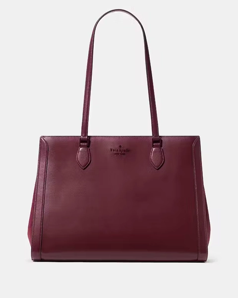 Dark Merlot Madison Suede Large Laptop Tote