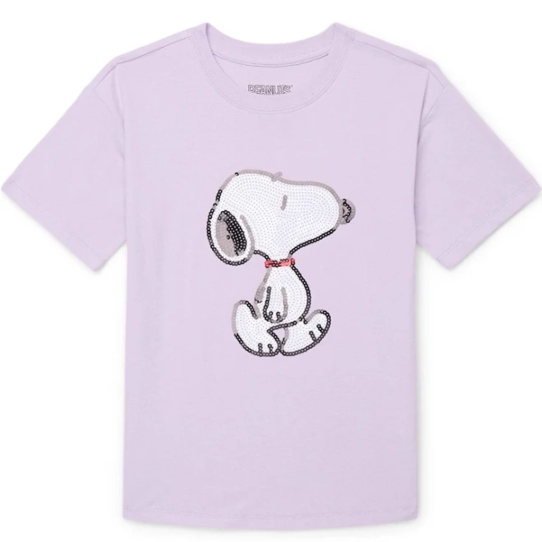Snoopy Girls Sequin Graphic Tee
