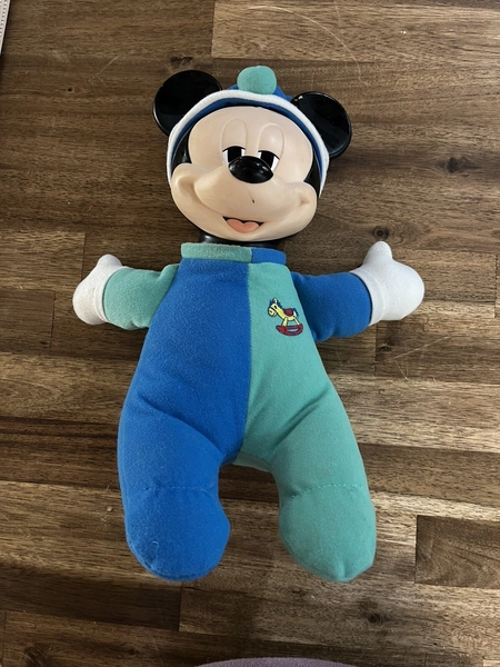 Vintage Baby Mickey Mouse Hug and Glow Glo Mattel Light Up Doll Plush Disney