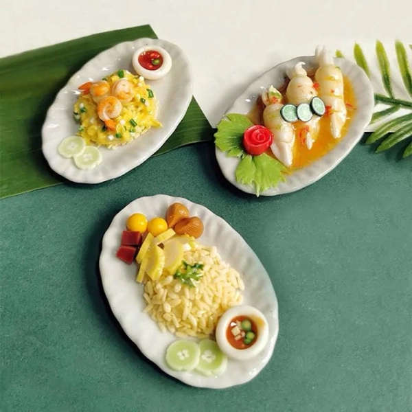 Miniature fried rice Mini food Miniature food Dollhouse miniatures decoration Doll decor Photography props Gift for her him