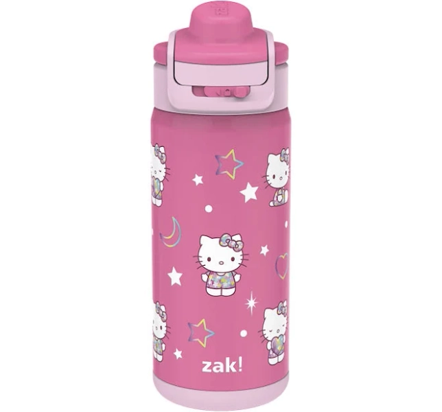 Zak Designs Hello Kitty Kids Straw Water Bottle