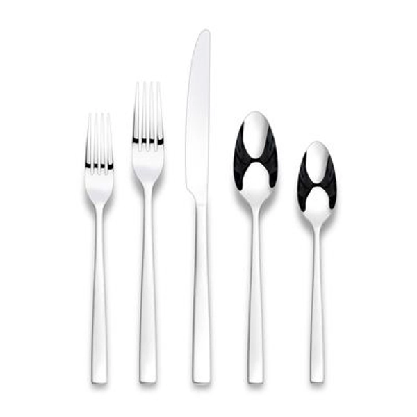 Ornative Lola Mirror 20 Piece Flatware Set, Service for 4 - Silver