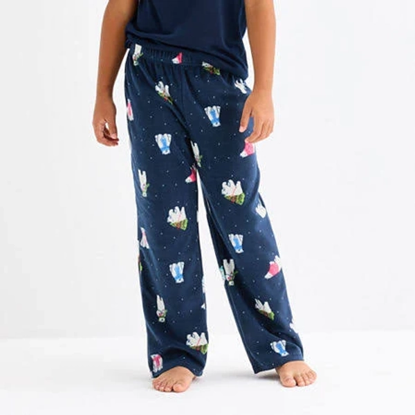 North Pole Trading Co. Polar Bear Little & Big Kid Unisex Microfleece MatCHIng Family Pajama Pants | Blue | Regular X-Large | Pajamas Pajama Pants | H