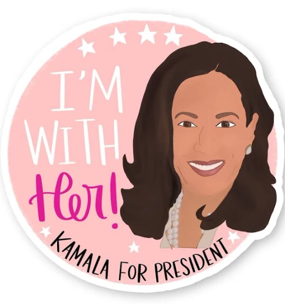 Kamala Harris Pink Stars Sticker