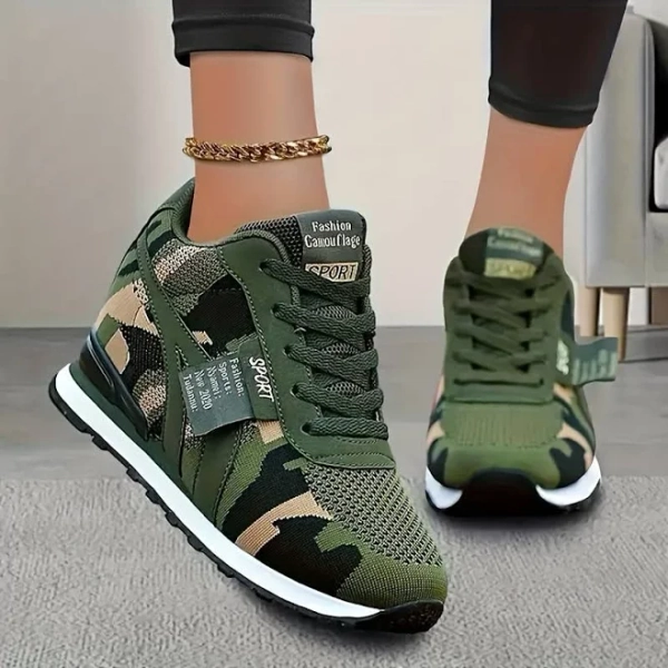Women's Camouflage Lace-Up Sneakers