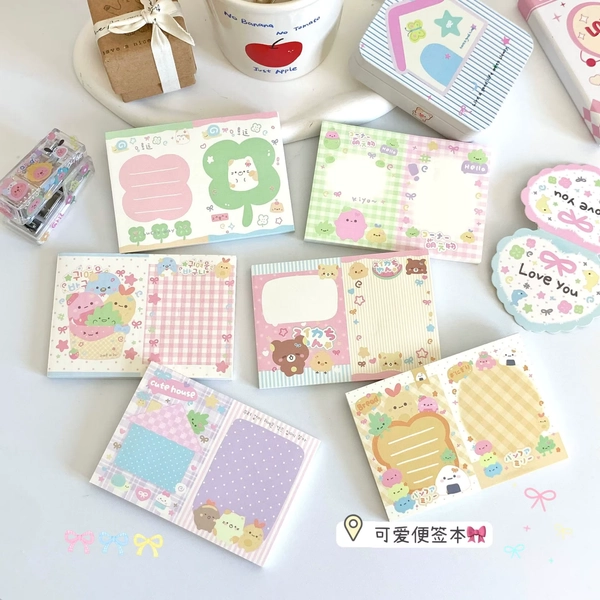 60 sheets Cute Korean Simple Sticky Note Book Ins Wind Can Tear Girl Student Notes High Value Decorative Sticky Note Paper - AliExpress 21