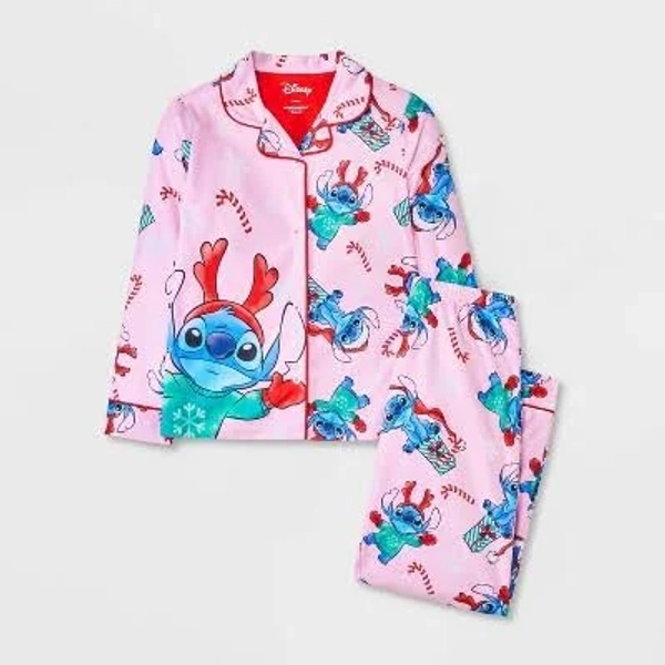 Lilo & Stitch Girls' Christmas Coat Pajama Set