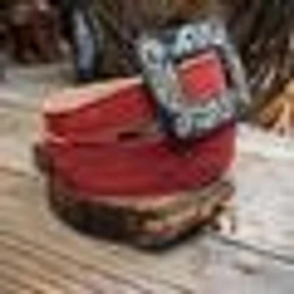 Red Roughout Belt w/Gunslinger Stitch - 26