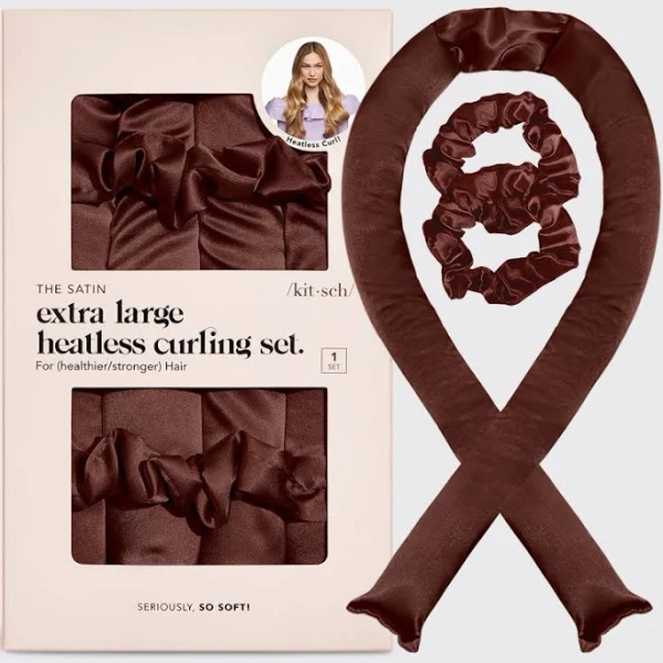 Kitsch Chocolate XL Satin Heatless Curling Set
