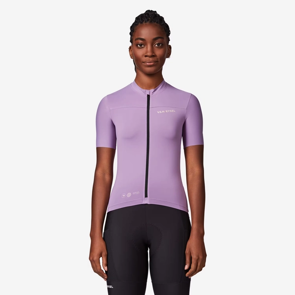 Maillot Ciclismo Carretera EDR 2 Mujer Violeta Manga Corta Ajustado | Decathlon