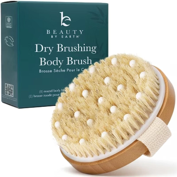Beauty by Earth Round Dry Brush With Cellulite Massager