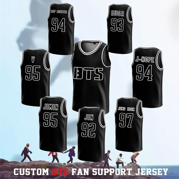 BTS，Custom Tour Idol Basketball Jersey, Fan Lovers Kpop Fan Gift for Girl Women