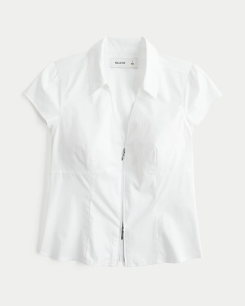 Short-Sleeve 2-Way Zipper shirt