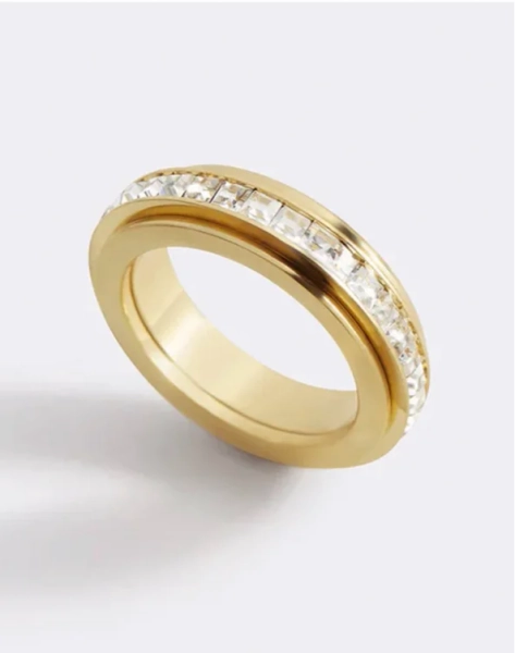 Crystal Statement Spinning Fidget Ring
