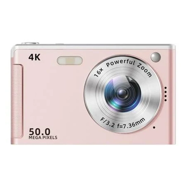 Pink Ccd Digital Camera With 2.8 Inch Screen 16X Zoom 4K Video 50Mp Photo Selfie Beauty Filter