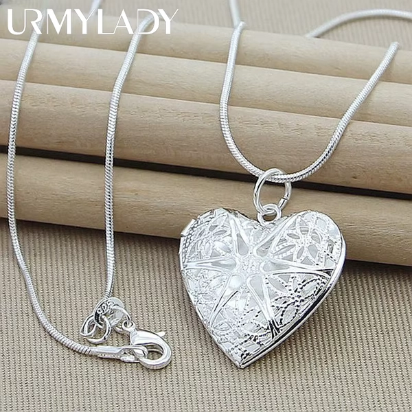 925 Silver Heart Pendant Necklace for Women