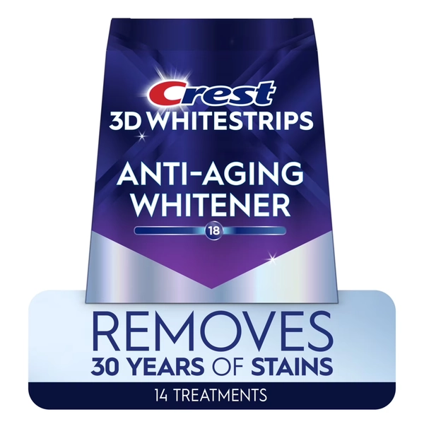 Crest 3D Whitestrips Anti-Aging Teeth Whitening Kit, At-home Whitening Strips, 14 Treatments