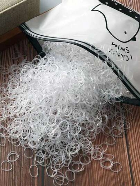 500pcs/1000pcs Clear Women Solid Casual Disposable Hair Tie For Daily Life Hair Tie Rubber Band Disposable Rubber Band Hair Tie Small Fresh Hair Tie Accessories,Woman Head Accessories, Woman Hair Accessories Ponytail Holders Hair Elastics Hair Rubber Bands Scrunchies Hair Rope Elastic Hair Tie, Hair Bobbles