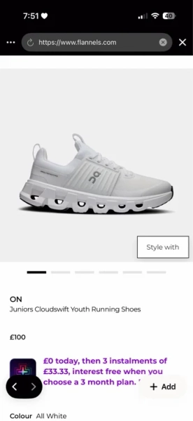 ON Juniors Cloudswift Youth Running Shoes