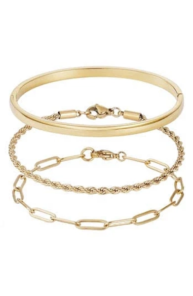 Adornia Women's 18K Gold Plated Stainless Steel Tarnish Resistant Cuff and