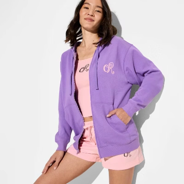 Women's Olivia Rodrigo Hooded Graphic Zip-Up Sweatshirt - Purple XXS